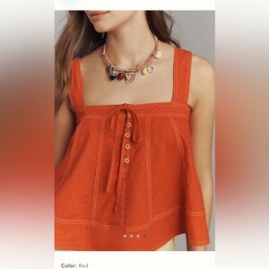 *NWT* Pilcro Denim Linen Blend Trimmed Tank - M